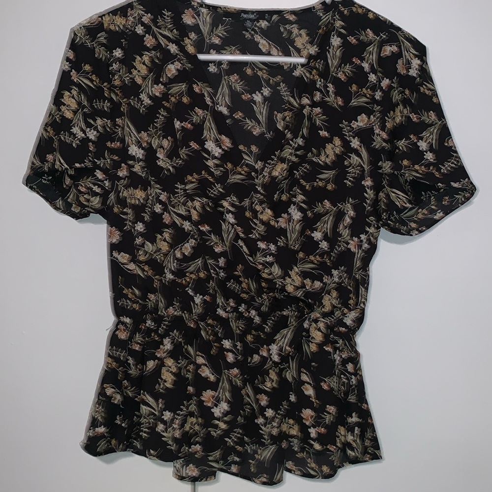 Papaya Peplum Top